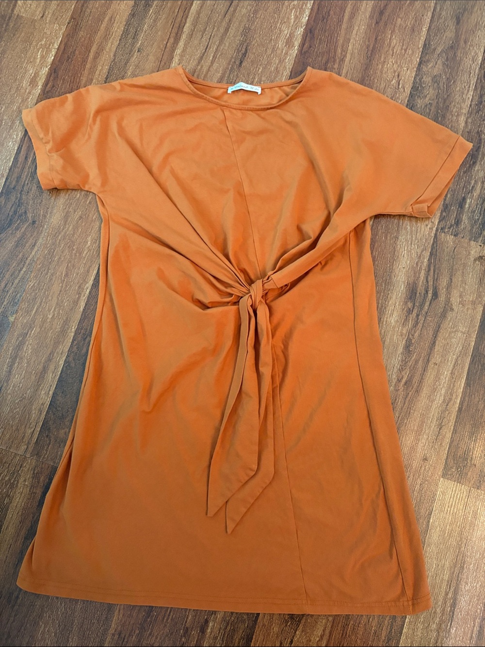 Tie-Front Mini Dress in Burnt Orange